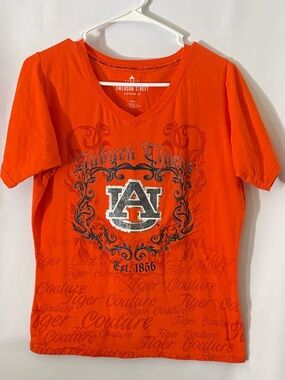 Emerson Street Women's Auburn Tigers Orange V-Neck Tee Shirt